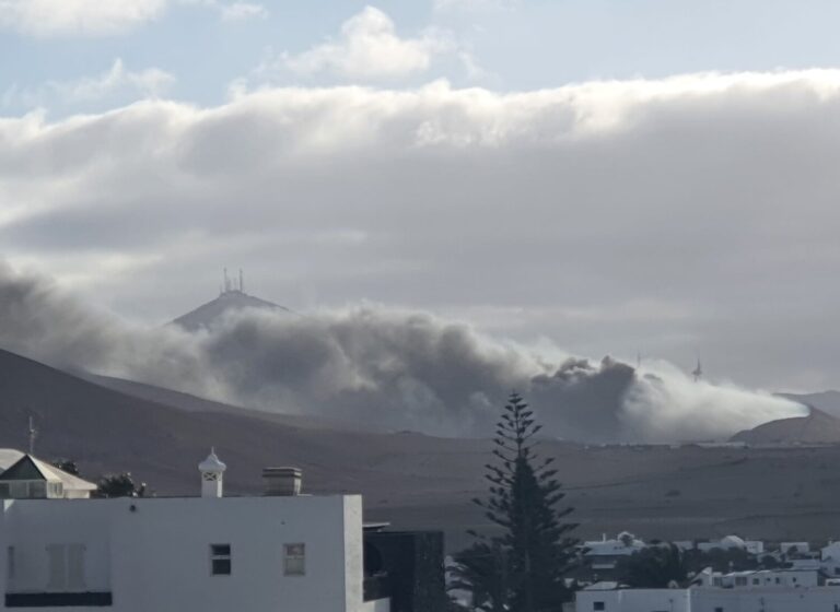 Incendio en el Complejo Ambiental de Zonzamas en Lanzarote