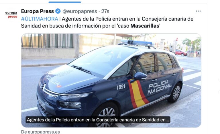 Registros en la Consejería de Sanidad por el ‘Caso Mascarillas’