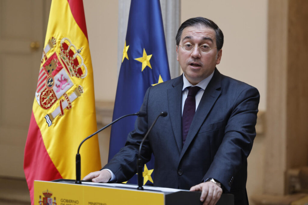 España intervendrá en el procedimiento contra Israel del TIJ. Imagen: El ministro español de Asuntos Exteriores, José Manuel Albares. EFE