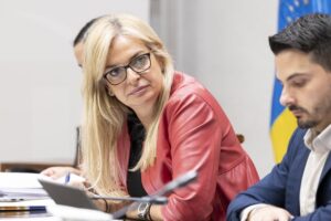 La consejera de Sanidad, Esther Monzón, en comisión parlamentaria. Imagen Consejería de Sanidad del Gobierno de Canarias