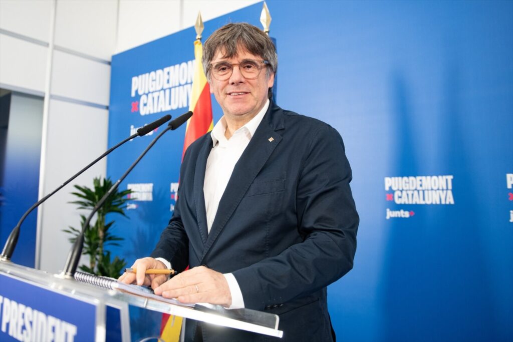 Carles Puigdemont en una imagen de archivo durante la campaña de las Elecciones Europeas / Europa Press