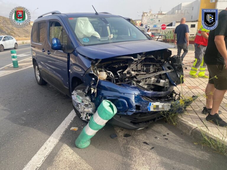 Tres heridos, uno bajo los efectos del alcohol, en una colisión en Gran Canaria