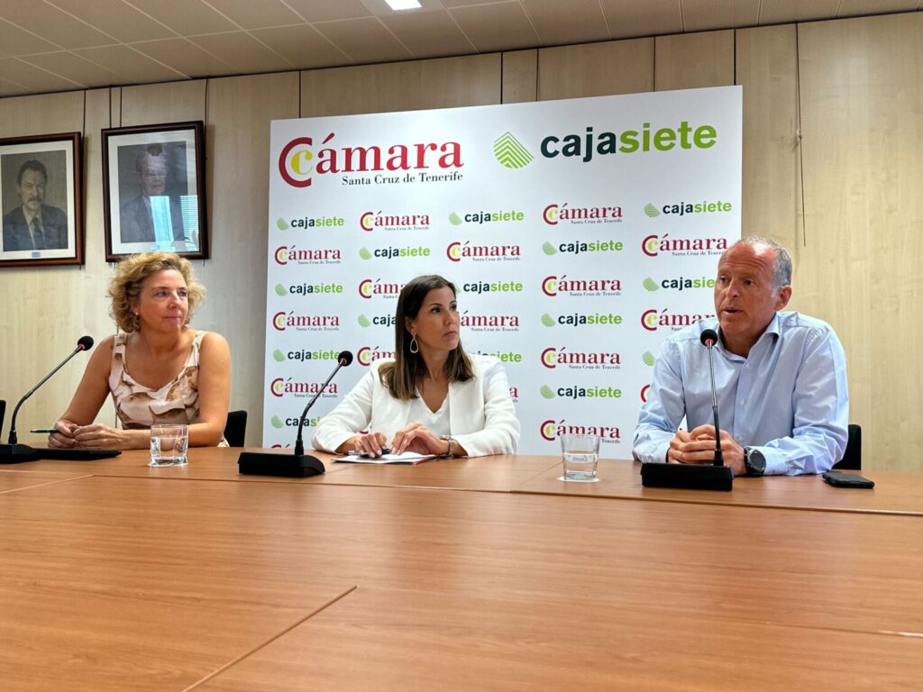 El comercio canario sigue batiendo récords de venta y empleoImagen de la rueda de prensa en la Cámara de Comercio de Santa Cruz de Tenerife