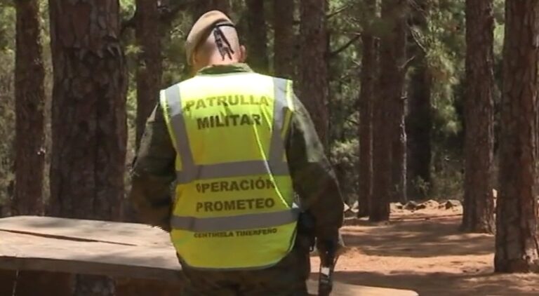 Más de 30 militares colaboran para prevenir conatos de incendio en montes de Tenerife