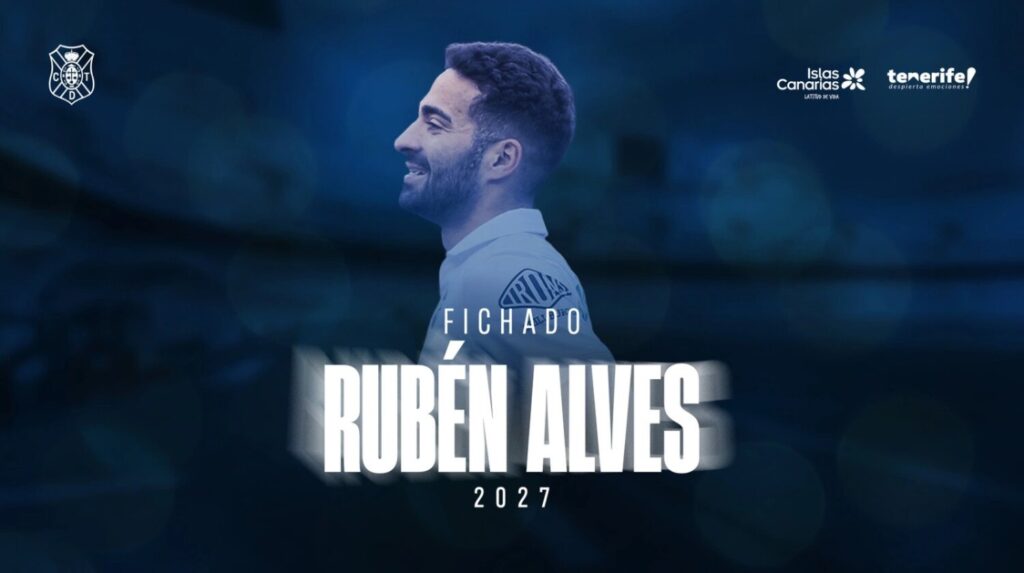 Rubén Alves ficha por el CD Tenerife hasta 2027Imagen Rubén Alves. Foto CD Tenerife