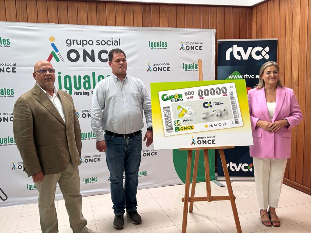 El cupón de la ONCE por el 25 aniversario de Televisión Canaria reparte miles de euros en el archipiélagoLa ONCE dedica un cupón al 25 aniversario de Televisión Canaria