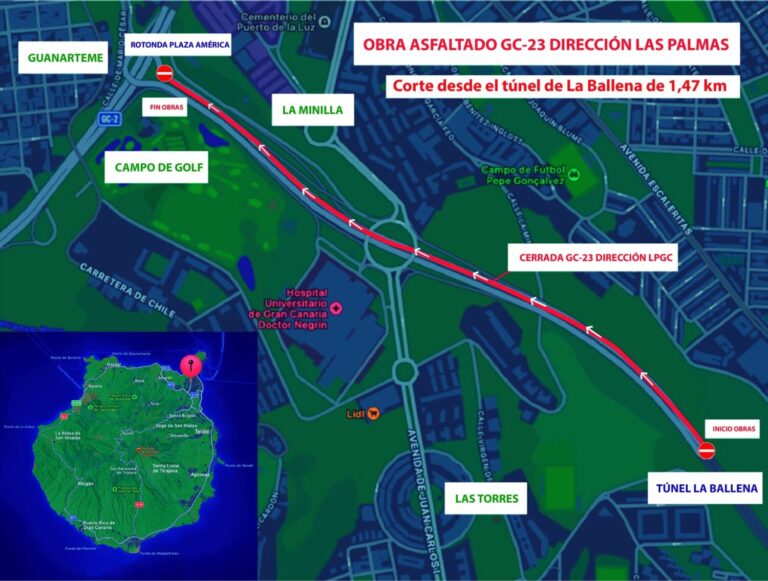 El Cabildo de Gran Canaria inicia el asfaltado en una vía clave de acceso a la capital