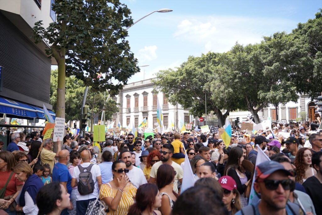 Manifestación el 20 de abril contra el modelo turístico canario. Imagen de archivo Europa Press