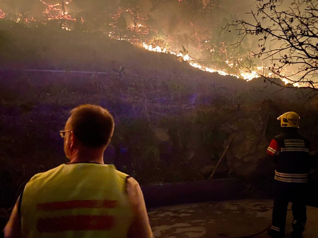 Medios terrrestres trabajando en la zona del incendio / Cabildo de La Palma