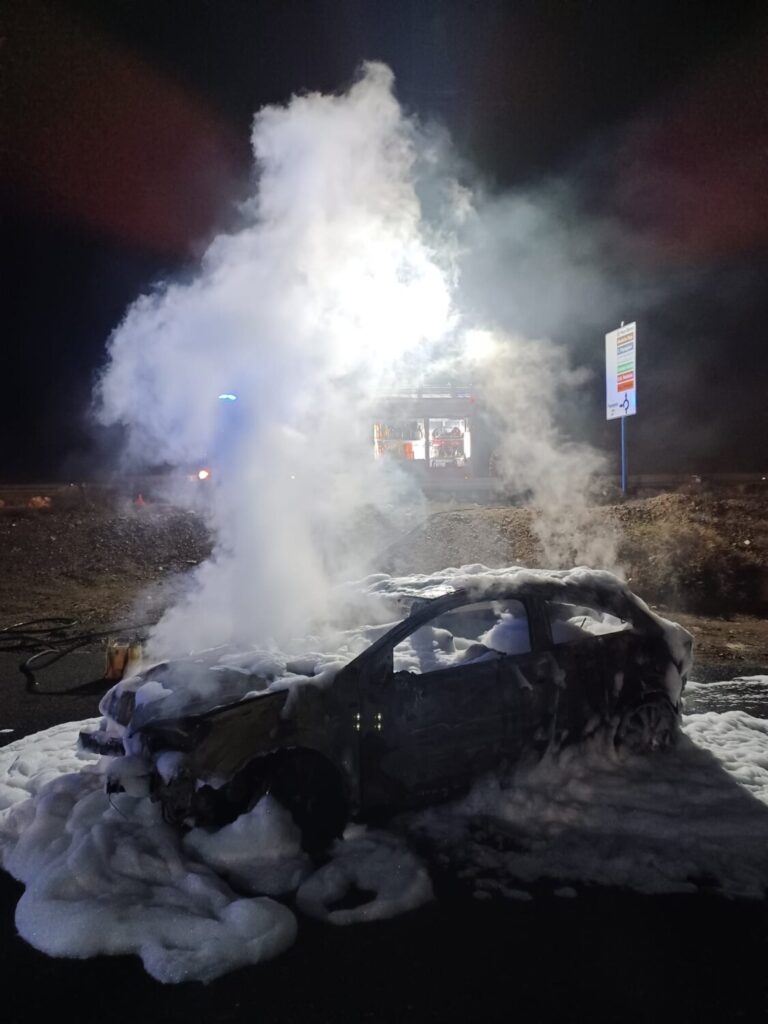 Estado en el que quedó el vehículo siniestrado la actuación de los bomberos