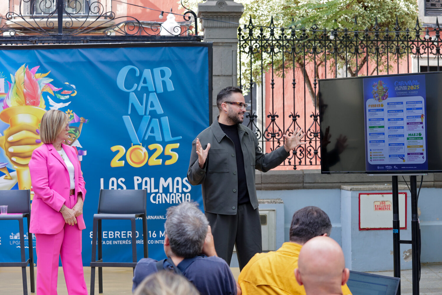 De Manuel Becerra a Santa Catalina: así irá el Carnaval de Las Palmas de Gran Canaria. Presentación de los espacios del Carnaval de Las Palmas de Gran Canaria 2025, con Inmaculada Medina, concejala del Carnaval y Josué Quevedo, director artístico del Carnaval de Las Palmas de Gran Canaria/ Ayuntamiento de Las Palmas de Gran Canaria.