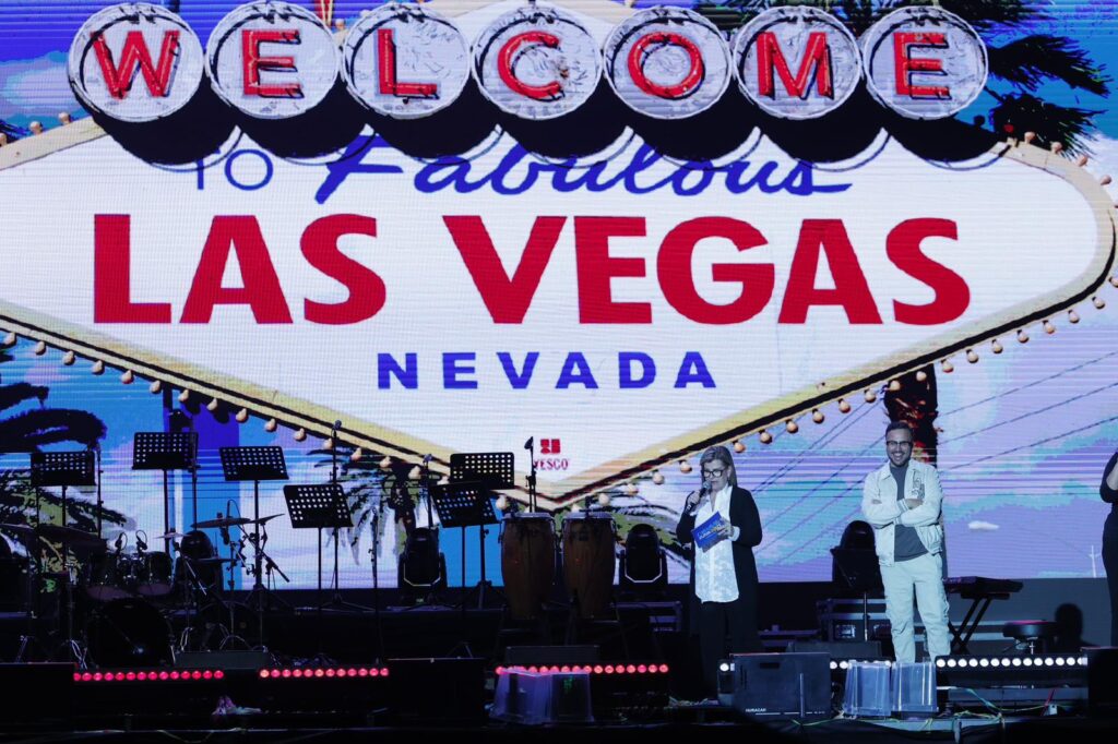 En la imagen, la presentación de la alegoría Las Vegas, propuesta para el Carnaval de Las Palmas de Gran Canaria 2026. Fotografía: Ayuntamiento de Las Palmas de Gran Canaria