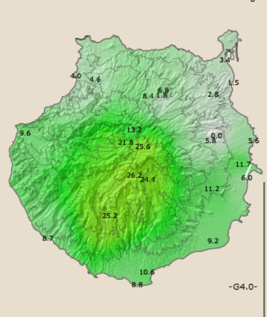 Acumulado lluvias GC