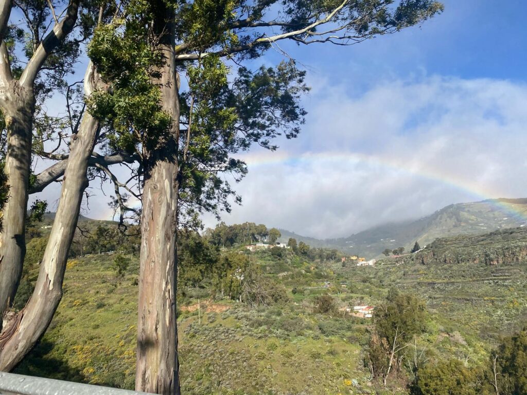 Arcoiris en La Vega de San Mateo, Gran Canaria. RTVC Estefanía De Blasio.