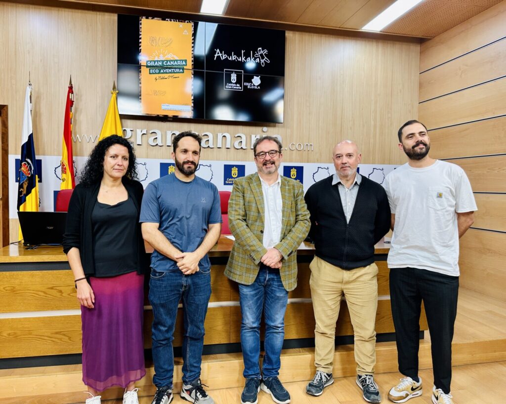Gran Canaria lanza una campaña de sontenibilidad con Abubukaka. Presentación de la campaña con Abubukaka/ Cabildo de Gran Canaria.