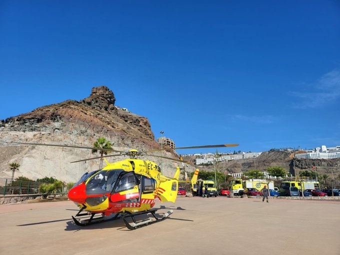 En estado grave un turista de 84 años al sufrir un ahogamiento en el sur de Gran Canaria