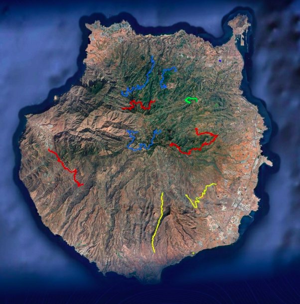 Mapa de las carreteras en las que se desarrollará el Rally Islas Canarias / Rally Islas Canarias