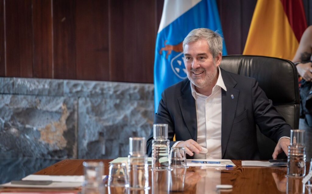 El presidente de Canarias, Fernando Clavijo, en el Consejo de Gobierno de este miércoles, 21 de mayo. Imagen Presidencia del Gobierno