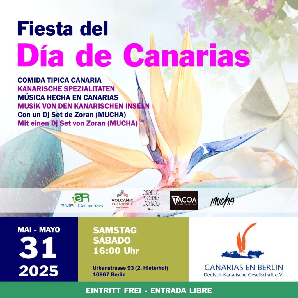 Programa de la celebración del Día de Canarias 2025 de la asociación Canarias en Berlín
