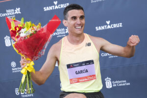 El atleta español Mariano García obtiene el primer puesto en la prueba de 1.500 metros este sábado en Canarias Athletics Invitational