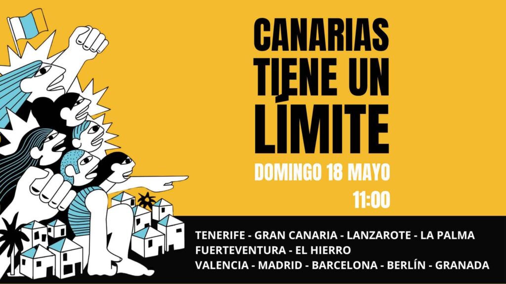 Cartel de la manifestación del covocada para el 18M de 'Canarias tiene un límite' con los lugares de las manifestaciones.