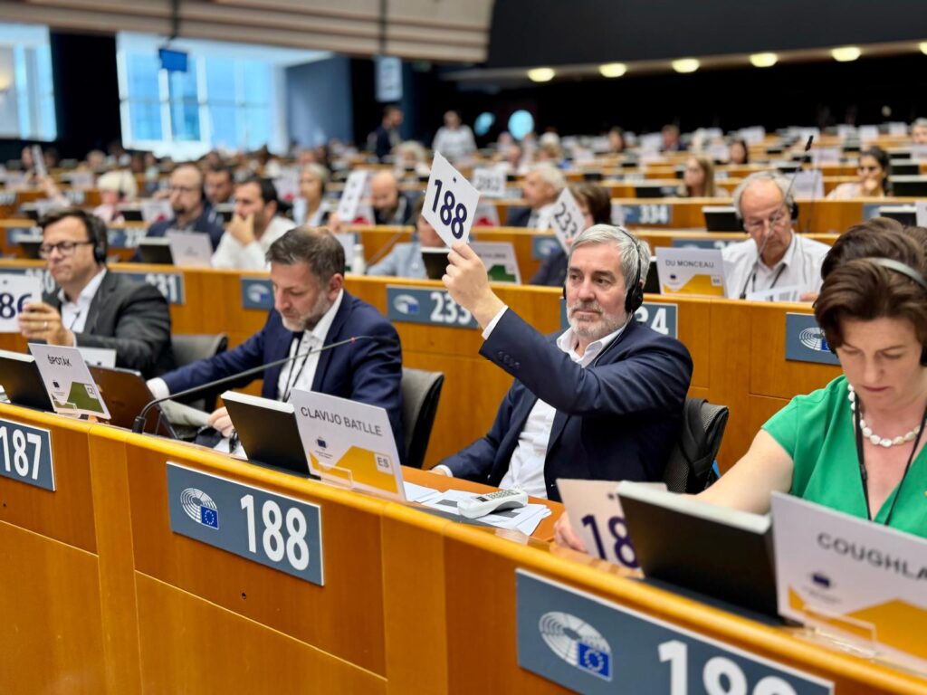 El presidente de Canarias, Fernando Clavijo, durante su participación en el Comité de las Regiones en Bruselas / Gobierno de Canarias