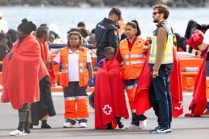 Menores migrantes que llegan a Canarias. Imagen Europa Press
