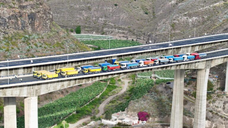Concluye la prueba de carga de los puentes del viaducto de Guiniguada, en Las Palmas de Gran Canaria