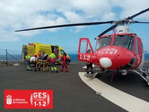 La senderista sufrió una caída en el municipio de Alajeró y tuvo que ser evacuada por un helicóptero del GES