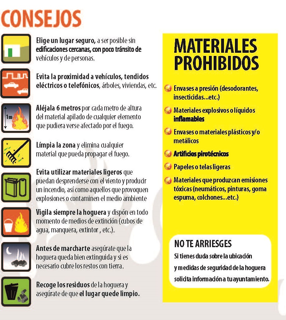 Normas para las hogueras/ Ayuntamiento de Tinajo.