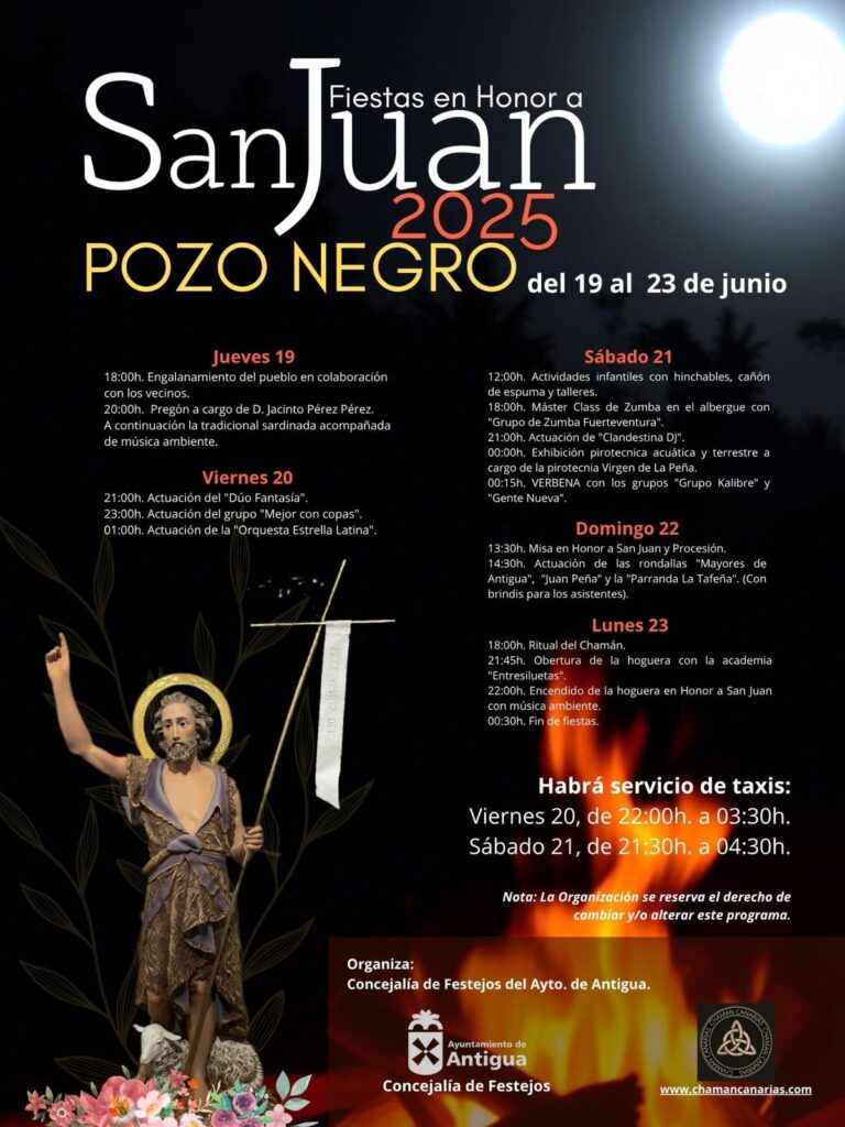 Programa de las Fiestas de San Juan - Pozo Negro en Fuerteventura 2025