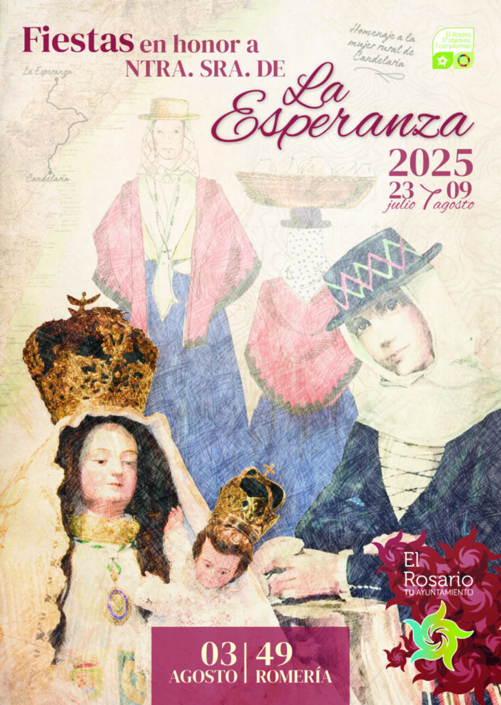 Pocos días para la Romería de La Esperanza 2025. Cartel de las Fiestas en Honor a Nuestra Señora de La Esperanza/ Ayuntamiento de El Rosario.
