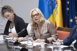 La consejera de Sanidad, Esther Monzón, respondió en comisión parlamentarias a varias presuntas sobre asuntos como las listas de espera, el nuevo estatuto marco que negocia el Ministerio de Sanidad, o la estrategia de enfermedades raras en Canarias. EFE/Miguel Barreto