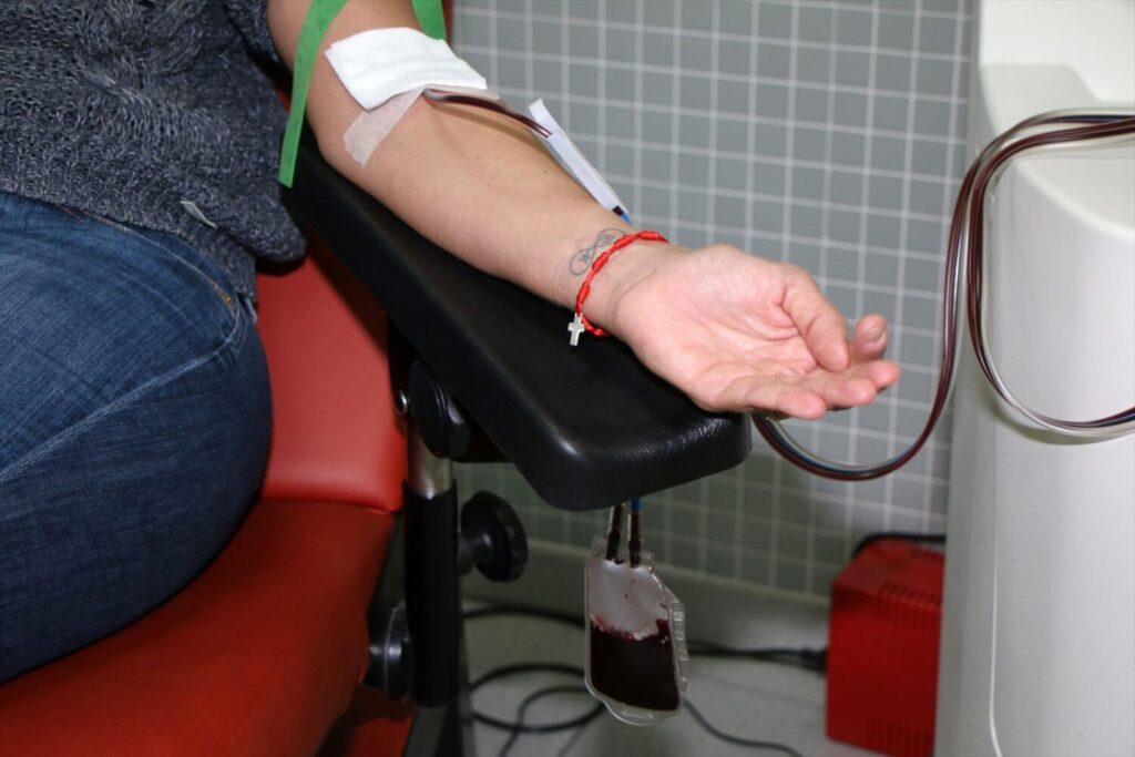 Imagen de archivo de una donación de sangre