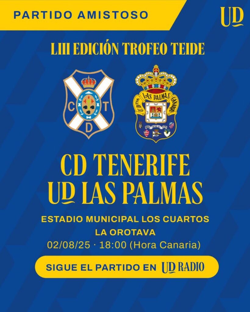 Anuncio del derbi canario publicado por la UD Las Palmas