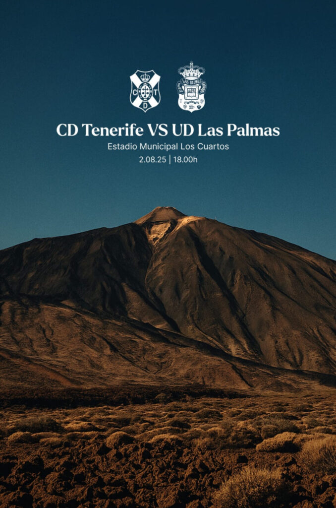 Con este cartel el CD Tenerife ha anunciado en sus redes sociales el partido que enfrentará nuevamente a los blanquiazules en un derbi frente a la UD Las Palmas / CD Tenerife