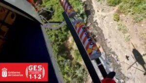 escatado en helicóptero tras sufrir una caída en el Parque Nacional de la Caldera de Taburiente