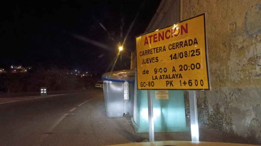 Cortes de tráfico en la GC-80 a la altura de La Atalaya, en Telde