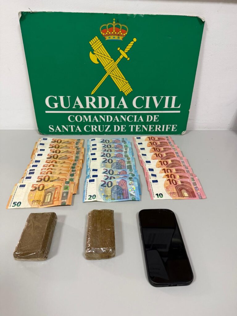 Sorprenden a una persona con más de 200 gramos de hachís en Tacoronte