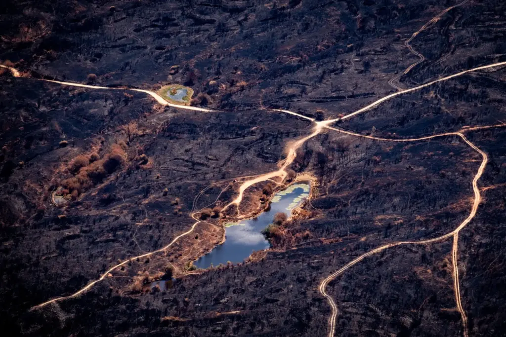 Secuelas de los incendios en Las Médulas, El Bierzo, León