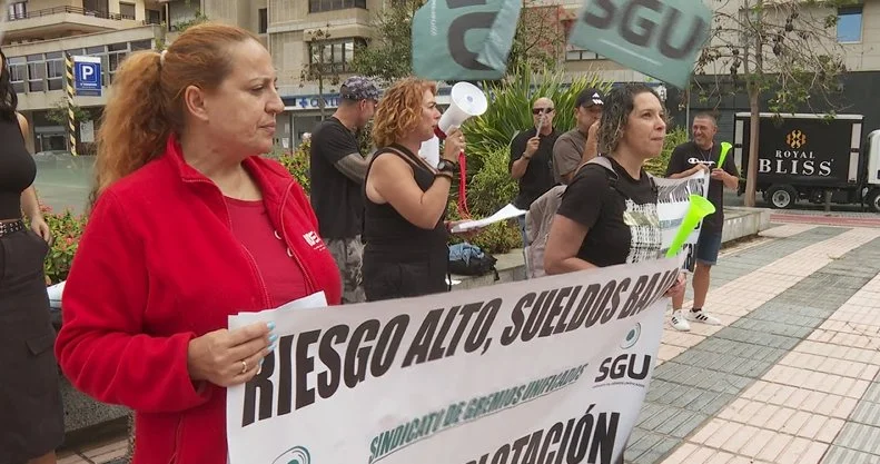 Protesta de trabajadores de La Montañeta. Imagen RTVC