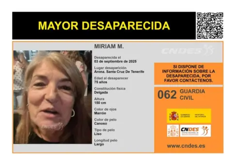 Desaparece en Arona, Miriam M., de 75 años