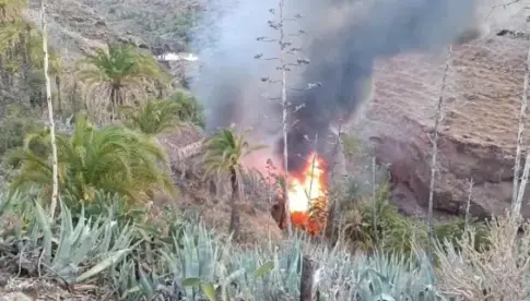 Conato de incendio en una zona de barranco en Santa Lucía en la isla de Gran Canaria