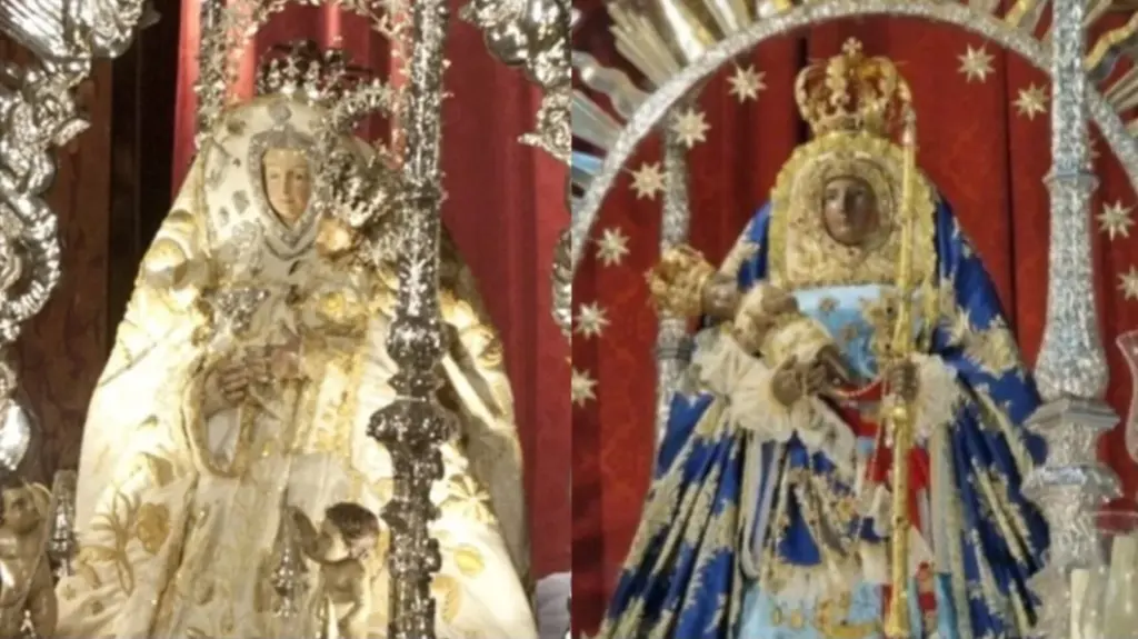 La Virgen del Pino y la Virgen de Candelaria en una imagen de archivo