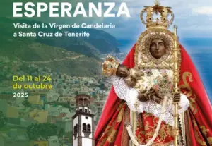 Cartel de la visita de la Virgen de Candelaria a Santa Cruz de Tenerife