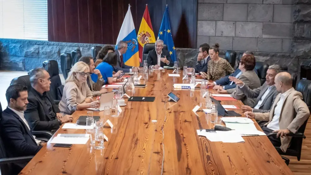 El portavoz del Gobierno informa en rueda de prensa de los acuerdos adoptado por el Gobierno de Canarias. Consejo de Gobierno de Canarias. Foto archivo