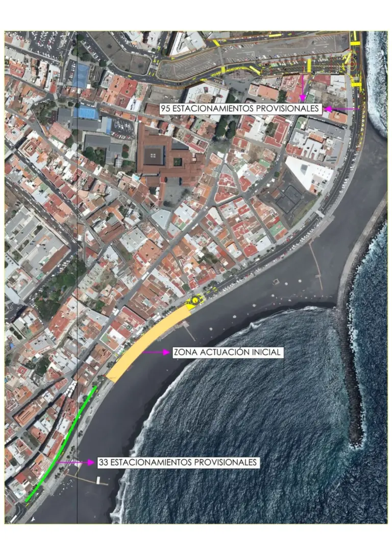 Cortes de tráfico por las obras en la Avenida Marítima de Santa Cruz de La Palma