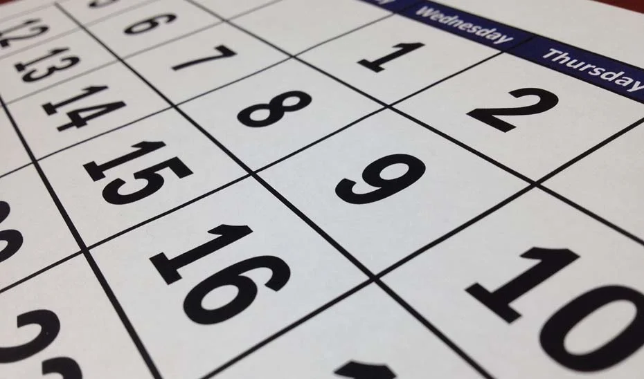 Imagen de un calendario