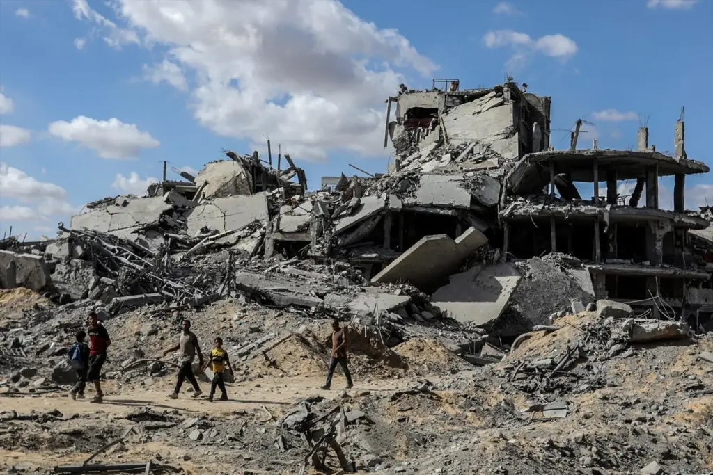 Destrucción de territorio palestino en estos dos años de guerra de Israel contra Gaza. Europa Press