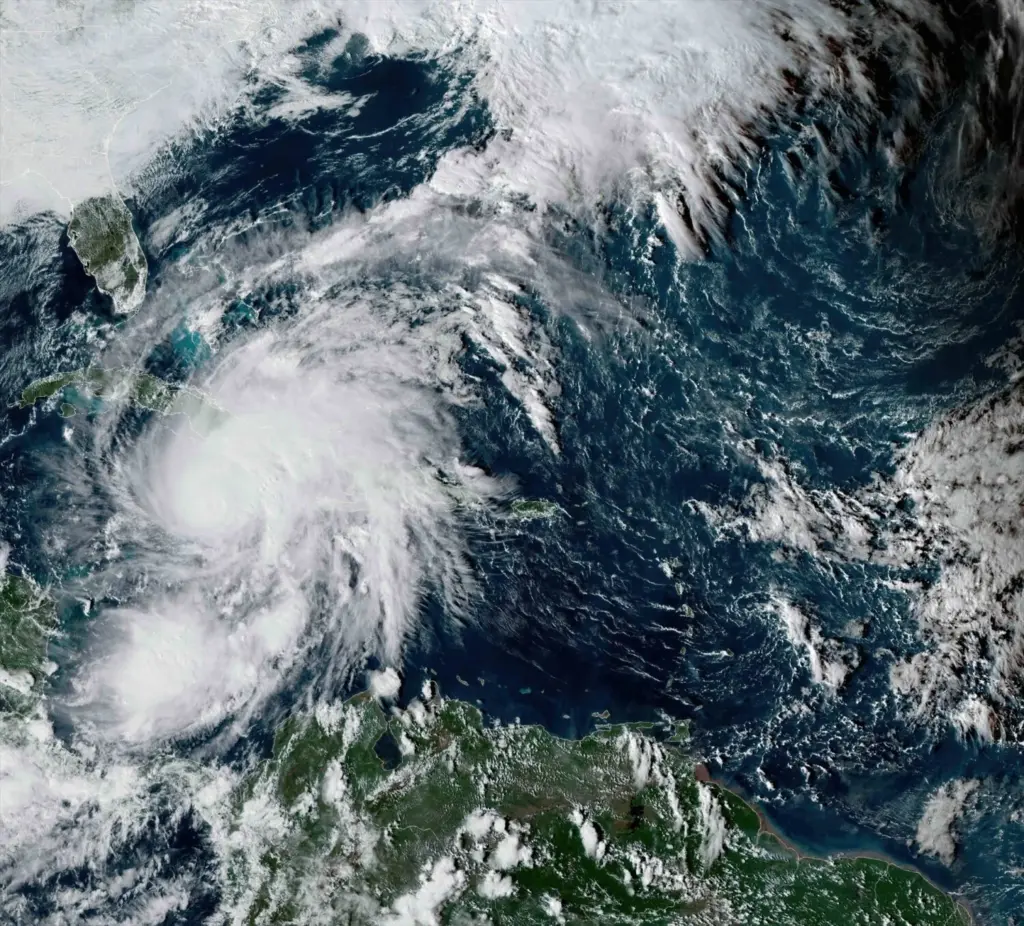 Vista por satélite del huracán 'Melissa' a su paso por el Caribe